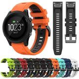 Voor Garmin Forerunner 935 22mm tweekleurige sport siliconen horlogeband (oranje + zwart)