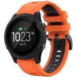 Voor Garmin Forerunner 935 22mm tweekleurige sport siliconen horlogeband (oranje + zwart)