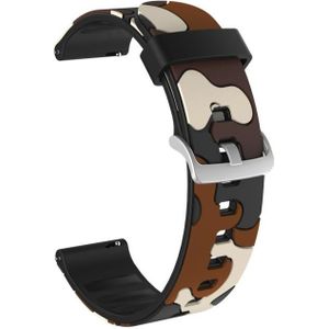 20mm For Amazfit Pop Camouflage Silicone Replacement Wrist Strap Watchband with Silver Buckle(2)