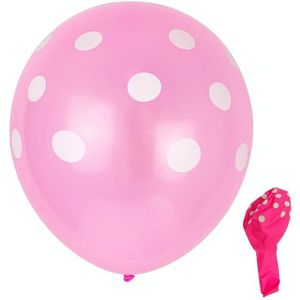 100 stks FY-10280 12 Inch DOT Party Decoratieve ballon Wedding Scene Regeling Latex Ballon (Pink White Dot)