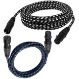 KN006 15 m man-vrouw Canon lijn audiokabel microfoon eindversterker XLR-kabel (zwart blauw)