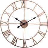 50cm Retro Living Room Iron Round Roman Numeral Mute Decorative Wall Clock (Vintage Gold)