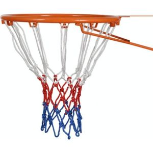 2 Pairs Outdoor Round Rope Basketball Net  Colour: 5.0mm Heavy Polyester(White Red Blue)