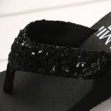 Pailletten slippers wig Ith flip flops  grootte: 39 (Sequin zilver)