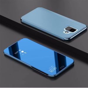 Electroplating Mirror Horizontal Flip Leather Case for Xiaomi Pocophone F1  with Holder(Sky blue)
