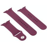 For Apple Watch Series 6 & SE & 5 & 4 40mm / 3 & 2 & 1 38mm High-performance Ordinary & Longer Rubber Sport Watchband with Pin-and-tuck Closure(Violet)