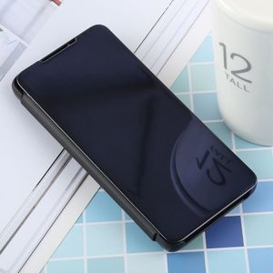 PU Electroplating Mirror Horizontal Flip Leather Case for Galaxy S10  with Holder (Black)