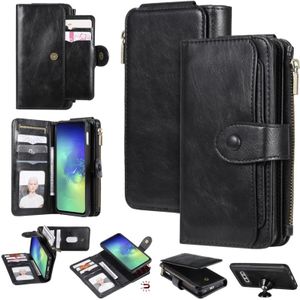 For Galaxy S10e Multifunctional Retro Detachable Magnetic Horizontal Flip Leather Case with Card Slots & Holder & Wallet & Photo Frame(Black)