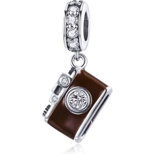 S925 Sterling Silver Retro Camera Pendant DIY Bracelet Necklace Accessories  Style:Pendent