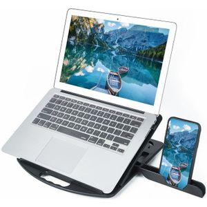 General-purpose Increased Heat Dissipation For Laptops Holder  Style: with Mobile Phone Holder(Black)
