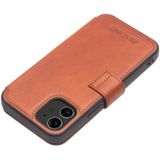 QIALINO Business Magnetic Horizontal Flip Leather Case with Card Slots & Wallet For iPhone 12 / 12 Pro(Light Brown)