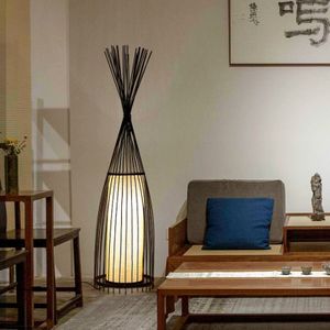 Creative Chinese Bamboo Floor Lamp  Size:390 x 1580 mm(Black)