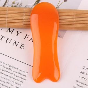 10 PCS Resin Scraping Sheet Massage Facial Tendon Stick Beauty Salon Shave Board Acupuncture Pen  Color Classification: Resin Yellow Fish Plate