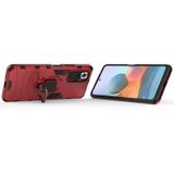 Voor Xiaomi Redmi Note 10 Pro PC + TPU schokbestendige beschermhoes met magnetische ringhouder (rood)