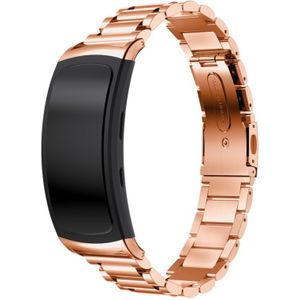 For Galaxy Gear Fit 2 & R360 Three Pearl Steel Watch Strap(Rose Gold)
