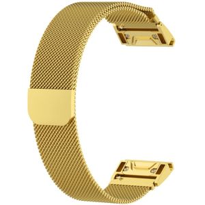 For Garmin Fenix 6 Milanese Strap Watchband(Golden)