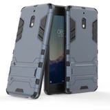 Shockproof PC + TPU Case for Nokia 2.1  with Holder(Navy Blue)