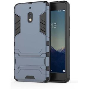 Shockproof PC + TPU Case for Nokia 2.1  with Holder(Navy Blue)