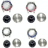 For ETA2836/Pearl 3804 Movement 867 GMT Watch Accessories 40MM Stainless Steel Case(Black Blue)
