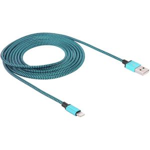 2m Woven Style 8 Pin to USB Sync Data / Charging Cable  For iPhone 6 & 6 Plus  iPhone 5 & 5S & 5C  iPad Air 2 & Air  iPad mini 1 / 2 / 3  iPod touch 5(Blue)