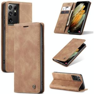 For Samsung Galaxy S30 Ultra / S21 Ultra CaseMe 013 Multifunctional Horizontal Flip Leather Case with Holder & Card Slot & Wallet(Brown)