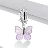 S925 Sterling Silver Glazed Butterfly Hanger DIY Armband Necklace Accessoires