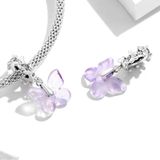 S925 Sterling Silver Glazed Butterfly Hanger DIY Armband Necklace Accessoires