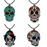 4 PCS Halloween Skull ketting acryl gepersonaliseerde hanger sieraden