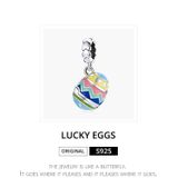 S925 Sterling Silver Lucky Egg Pendant DIY Bracelet Necklace Accessories