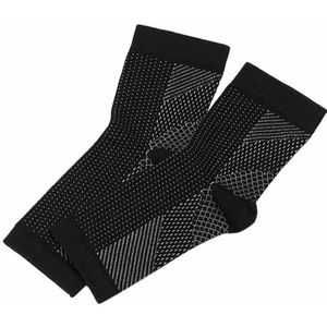 Adult Running Cycle Basketball Sports Outdoor Foot Angel Anti Fatigue Compression Foot Sleeve Sock  Size:L/XL(Black)