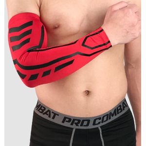 A Pair Sports Wrist Guard Arm Sleeve Outdoor Basketball Badminton Fitness Running Sports Protective Gear  Specification:  XL (Red)