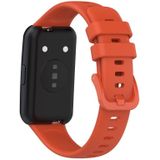 Voor Huawei Band 7 Metal Head Silicone Watch Band (Red Orange Haze)