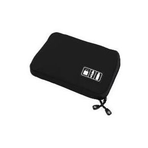 Outdoor Activities Travel Data Cable Bags Backpack SD Card Charger Zipper Bag(Black)