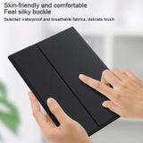 HK006D Square Keys Afneembare Bluetooth Solid Color Toetsenbord Leren Case met Kleurrijke Backlight & Holder voor iPad Mini 6 (Zwart)