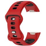 Voor Fitbit Charge 5 Smart Watch Sport Waterdichte tweekleurige siliconen band (rood zwart)