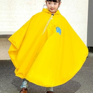 Cycling Children Raincoat Students Thickened Waterproof Cape Poncho  Size: L(Yellow)
