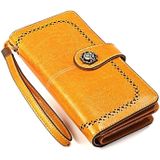 3556 Large Capacity Long Multi-function Anti-magnetic RFID Wallet Clutch for Ladies with Card Slots (Yellow)