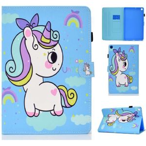 Painted Pattern TPU Horizontal Flip Leather Protective Case For Samsung Galaxy Tab A7 10.4 (2020)(Rainbow Unicorn)