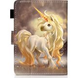 For Kindle Paperwhite 4 (2018) Painted Horizontal Flat Leather Case with Sleep Function & Card Slot & Buckle Anti-skid Strip & Bracket & Wallet(Unicorn)