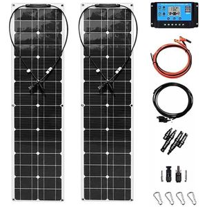 100W Dual Board with 40A Controller PV System Solar Panel(White)