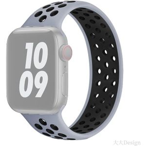 Elastic Silicone Watchband For Apple Watch Series 6 & SE & 5 & 4 40mm / 3 & 2 & 1 38mm  Length:135mm(Grey Black)