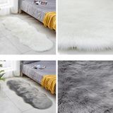 Faux Wool Leather Sofa Carpet Floor Mats Fleece Cushions Bay Window Mats  Size: 60x180cm(Black)