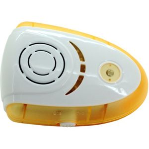 6W Electronic Ultrasonic Electromagnetic Wave Anti Mosquito Rat Insect Pest Repeller with Light  US Plug  AC 90-240V(Yellow)