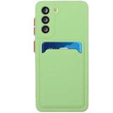 For Samsung Galaxy S21 FE 5G Card Slot Design Shockproof TPU Phone Case(Matcha Green)