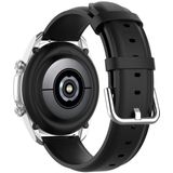 For Galaxy Watch 3 41mm Round Tail Leather Strap  Size: Free Size 20mm(Black)