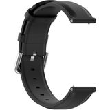 For Galaxy Watch 3 41mm Round Tail Leather Strap  Size: Free Size 20mm(Black)