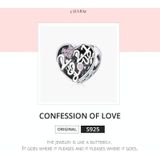 S925 Sterling Silver Love Confession Beads DIY Bracelet Necklace Accessories