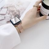 V-vormige gesp kleine taille stalen vervangende band horlogeband voor Apple Watch Series 7 41mm / 6 & SE & 5 & 4 40mm / 3 & 2 & 1 38mm (rose goud)