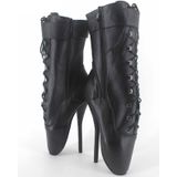 Ballet Pumps Spike hiel Black Lace-up puntige teen schoenen  grootte: 40 (mat zwart)