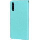 Rose Embossed Horizontal Flip PU Leather Case for Galaxy A70  with Holder & Card Slots & Wallet (Green)